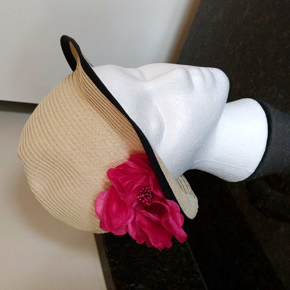 Fair Weather Beaded Floral Hat One Size